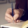 派克PARKER 签字笔 威雅蓝色胶杆宝珠笔 学生办公通用日常书写拔帽式佩戴0.7mm黑色水性宝珠笔芯