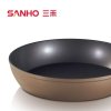 三禾深煎锅平底不粘锅无油烟24cm煎牛排煎蛋煎饼电磁炉锅具小煎锅JLF2401-3