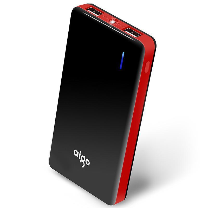 aigo N6 移动电源10000mAh 黑色红边