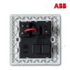 abb开关插座面板开关插座德逸雅白一开四孔带LED灯面板插座AE234