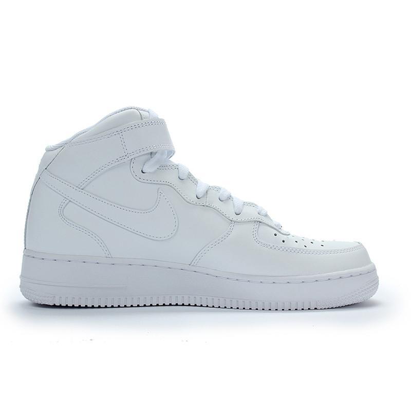 耐克/nike air force 1 mid 全白af1中高邦 315123-111 紅色 46碼