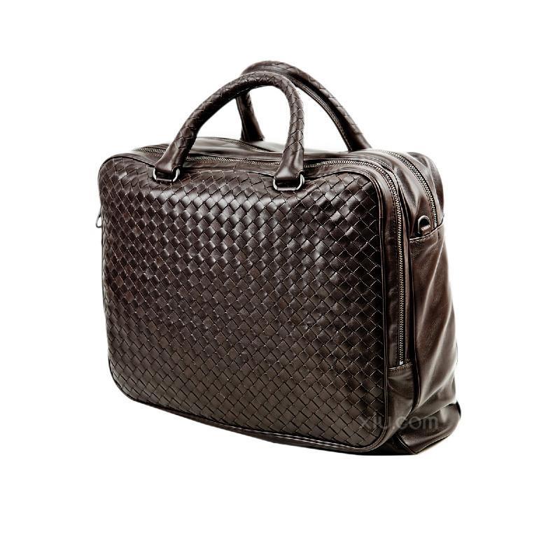 bottega veneta 宝缇嘉 男士 牛皮提挎 两用包245164-q131-1301 棕色