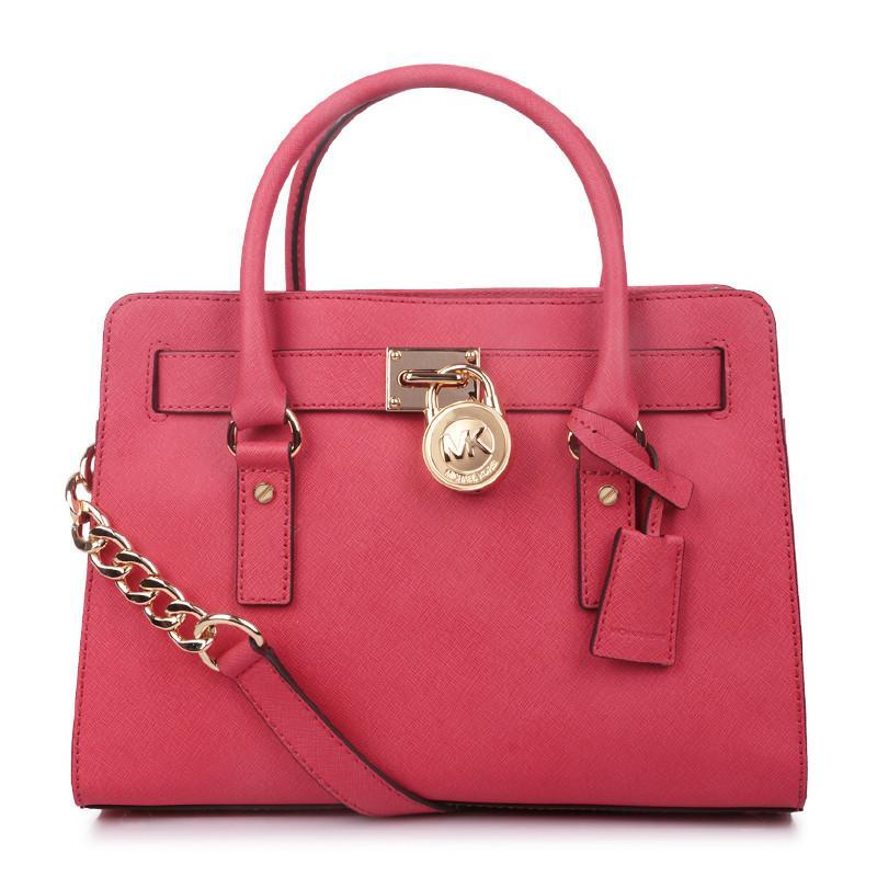 Michael Kors 迈克.科尔斯MK女士汉密尔顿中码锁头包30S2GHMS3L 西瓜红