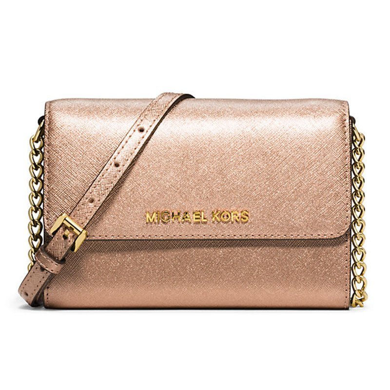 迈克·科尔斯(MICHAEL KORS) 春夏款链条单肩时尚十字纹女包32T4GTVC3L 金色
