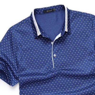 斯巴奴男装短袖t恤 2015夏装新款时尚翻领t恤 短袖t恤男1069b 蓝色