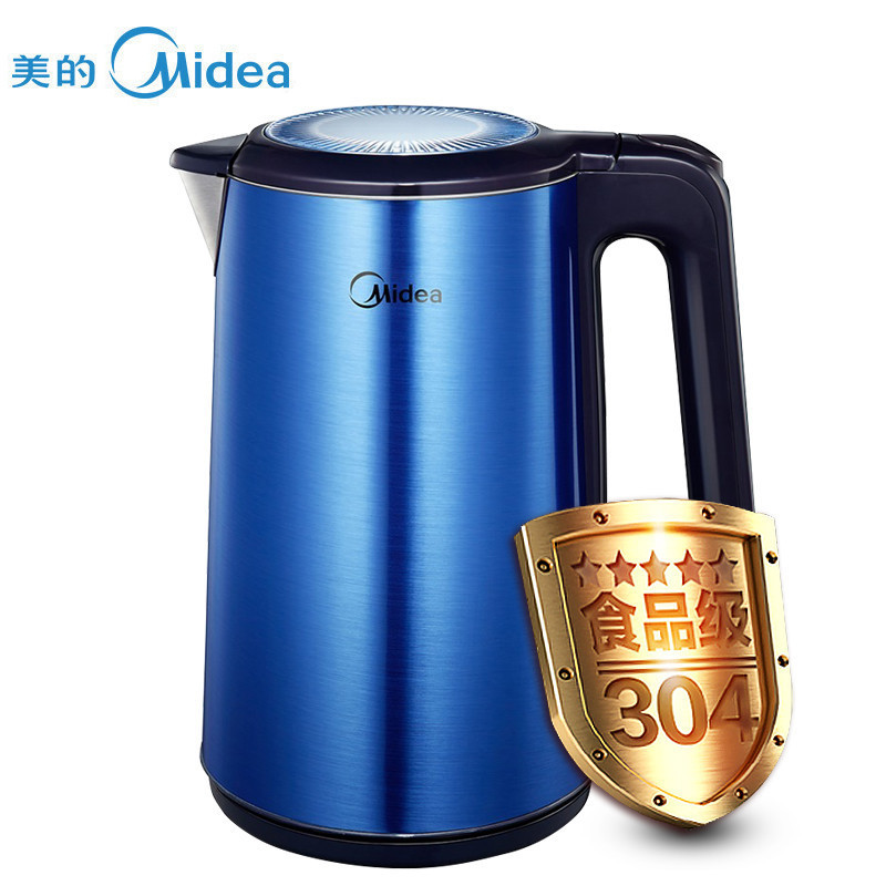 美的（Midea）WHJ1702b双层防烫1.7L无缝内胆大容量电水壶