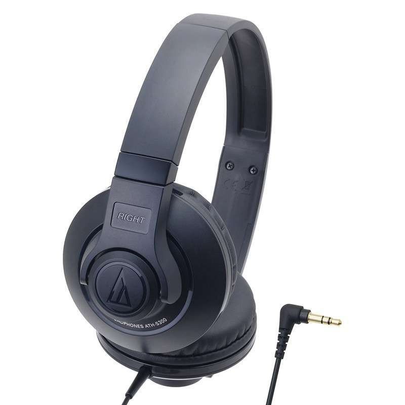 铁三角（Audio-technica） ATH-S300 BK 便携式头戴耳机 便利的单边出线材风格 展现强劲低音音效