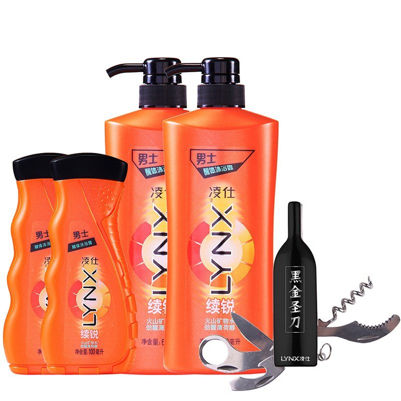 凌仕男士醒体沐浴露续锐600ml*2+凌仕男士醒体沐浴露续锐100ml*2+盗墓笔记军刀