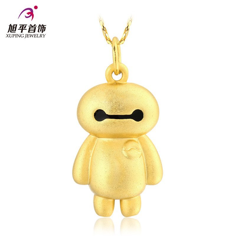 XUPING JEWELRY/旭平首饰卡通时尚人物机器短款销骨项链 可爱俏皮 23k金色