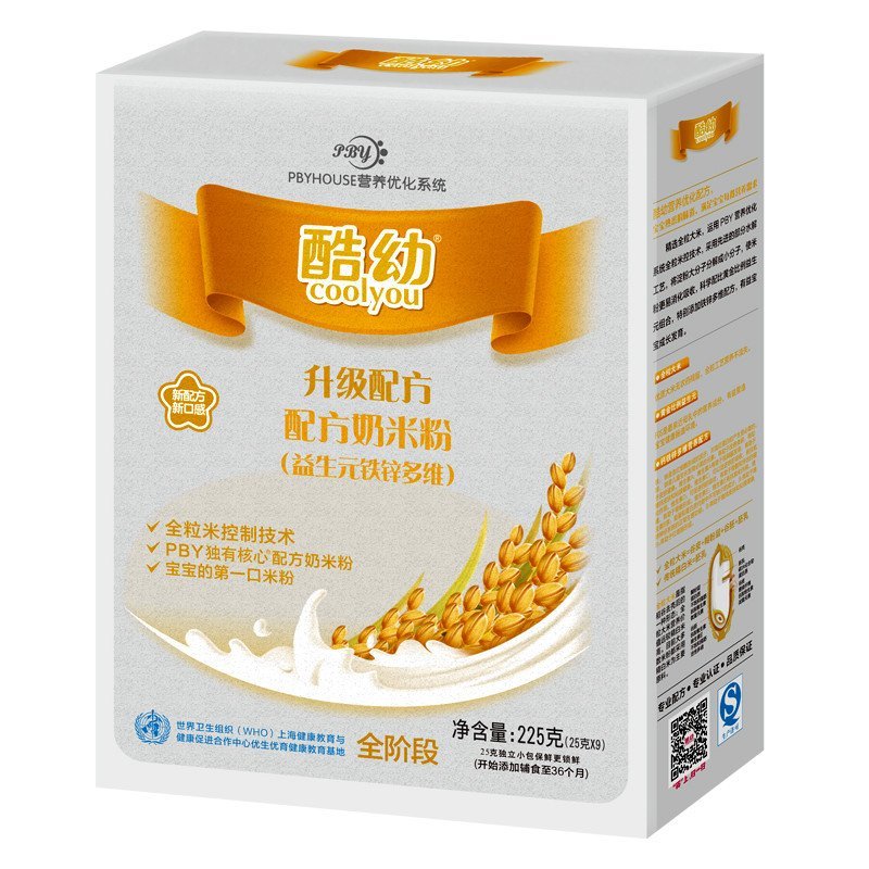 酷幼 配方奶米粉（益生元铁锌多维）全阶段 225g
