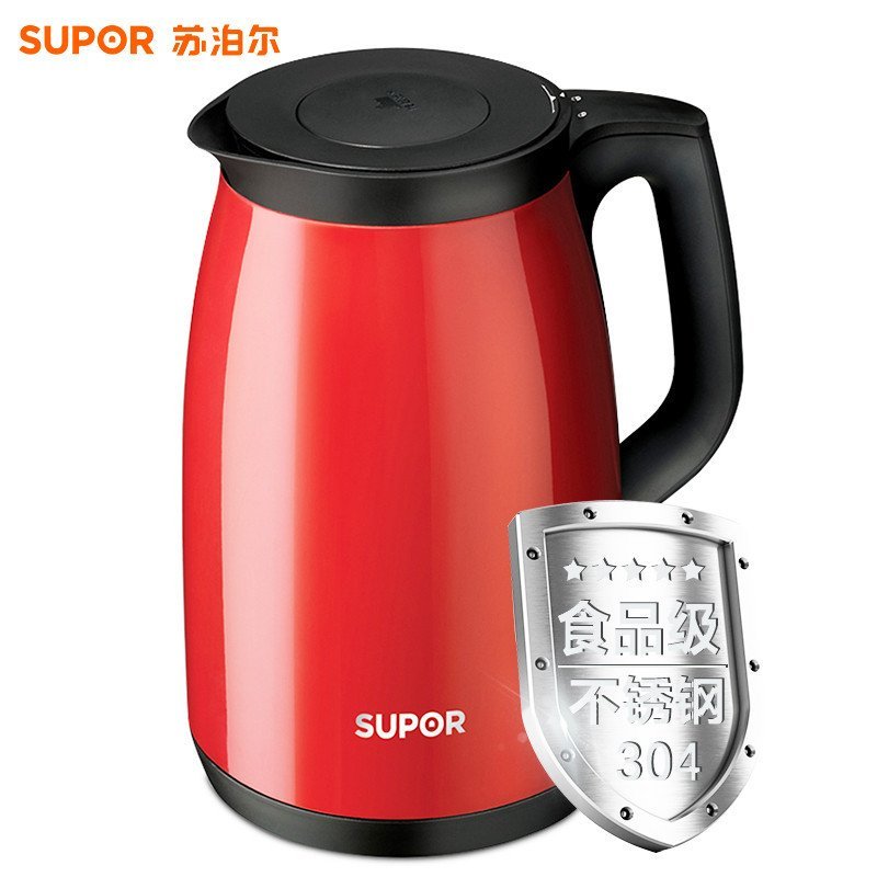 Supor/苏泊尔 SWF15V1-150电水壶1.5L 双层保温电热水壶烧水壶正品