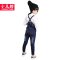 小儿郎童装2015春秋款时尚潮流女童牛仔背带裤 110cm 深兰