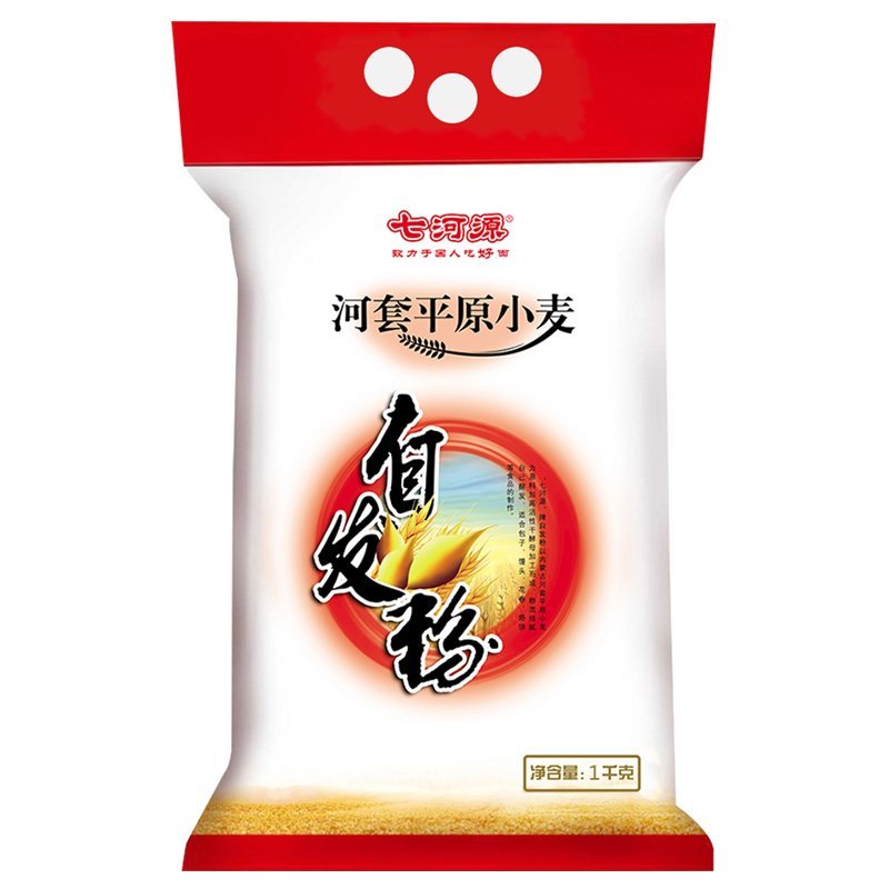 【苏宁易购超市】七河源河套面粉 自发粉1kg