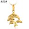 XUPING JEWELRY/旭平首饰日韩时尚爱心小动物海豚短款锁骨项链女 23k金色