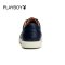 花花公子 PLAYBOY 2016秋款男式潮流休闲皮鞋户外时尚板鞋 FPEQDX10027 蓝色 40码