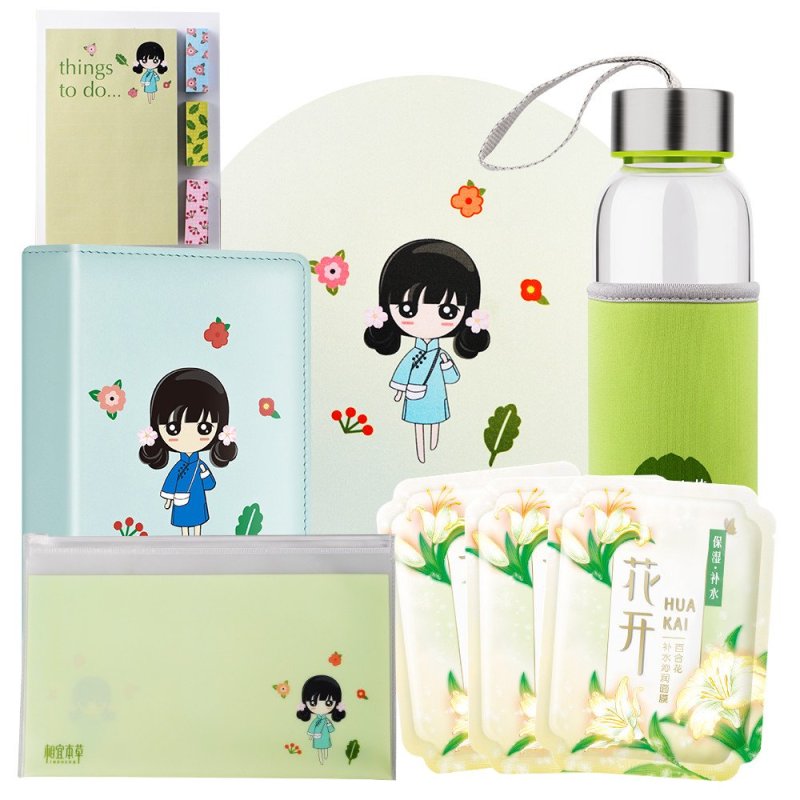 相宜本草狂欢节礼装（小宜玛五件套+花开面膜*3片）