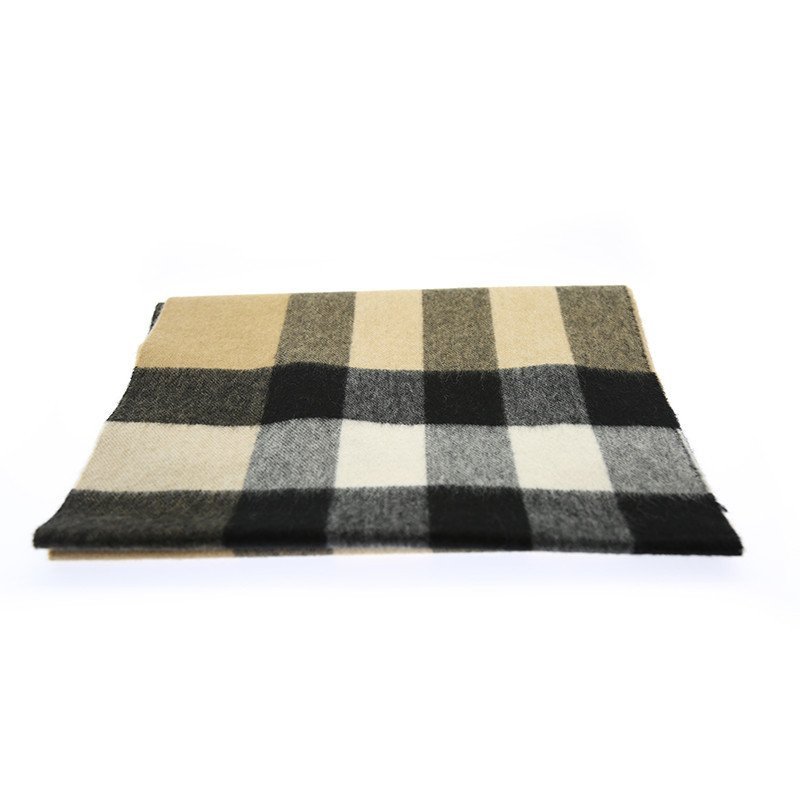 巴宝莉(BURBERRY) 经典格仔流苏山羊绒围巾 3766775