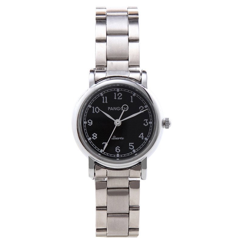 鹏志（PANGCHI）手表 实用型商务男士腕表 休闲情侣对表 清晰刻度钢带石英女表2251 钢带黑盘(女款)