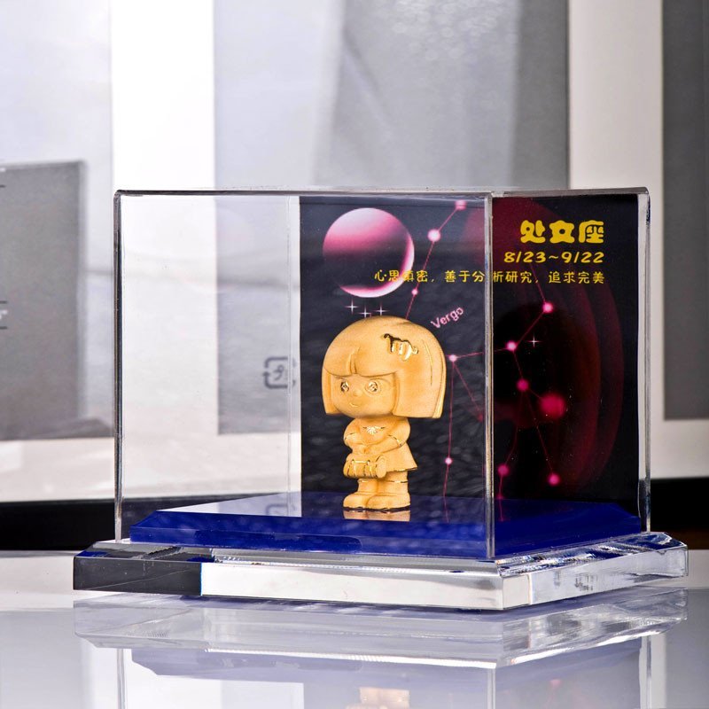 梦克拉Mkela 星座系列绒沙金铸金星座摆件 巨蟹座