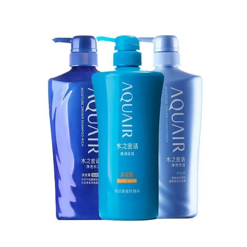 水之密语净澄水活倍润型洗护沐浴三件套（洗发露600ml+护发素600ml+沐浴露600ml）