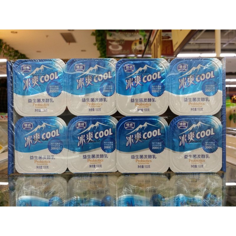 银桥冰爽cool益生菌发酵乳100g*8