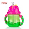 努比(Nuby)双耳防漏（有硅胶圈）pp吸管杯240ml--粉盖绿身
