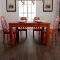 乐庭家具 实木餐桌餐椅套装 餐桌椅组合 橡胶木餐桌餐台 1.35米海棠色长方形饭桌 餐桌 一桌四椅