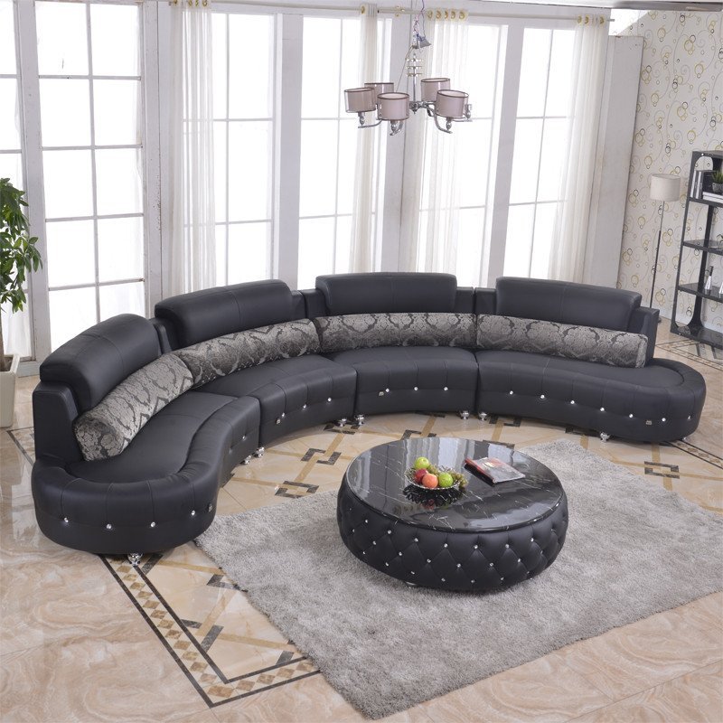 乐庭家具 沙发 真皮沙发组合 时尚沙发 现代皮沙发 小户型客厅沙发 办公沙发 黑色 2个双人位+2个三人位+茶几 双人位+三人位+茶几