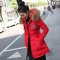 禾壹 真毛领连帽休闲中长款羽绒服女 2015冬装新款时尚韩版女装貉子毛羽绒衣 外套 XL 红色