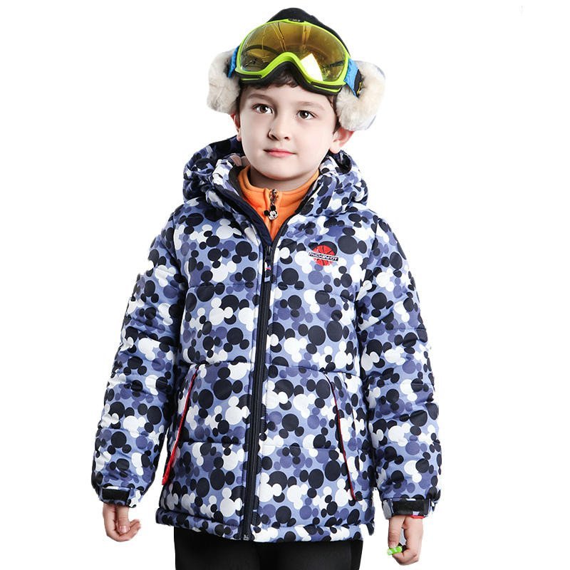 迪士尼正品 迪士尼米奇 男童可爱满印棉服KD511007 160cm 暗蓝