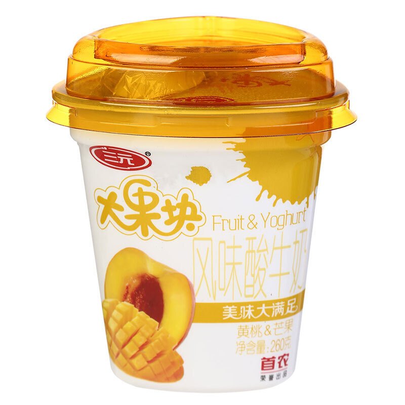三元大果块黄桃+芒果酸奶260g
