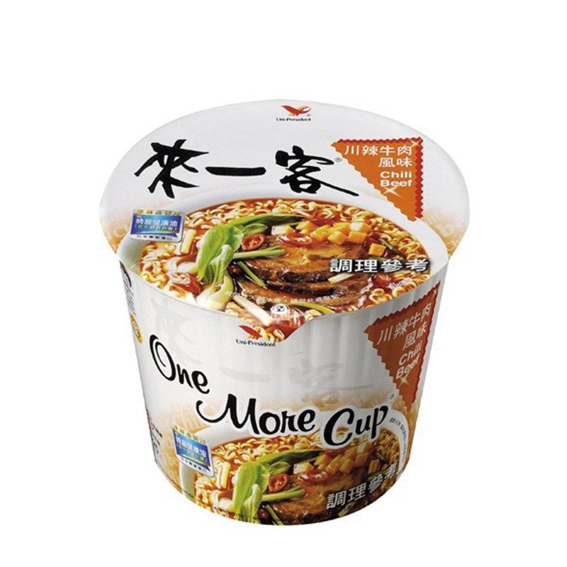 台湾进口食品 统一方便面 来一客川辣牛肉风味面67g/杯 旅行出游选品