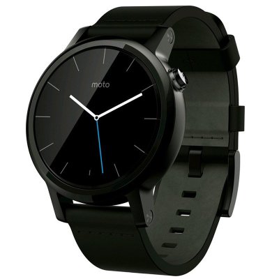 摩托罗拉moto 360二代手表 42毫米不锈钢horween真皮 (360s 曜石黑)