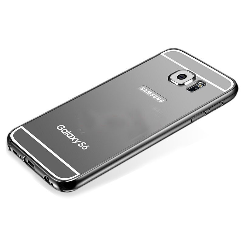 三星S6手机壳SM-G9200手机套GALAXY G9208防摔G9209保护套保护壳镜面金属边框后盖外壳 手机后壳 镜面灰