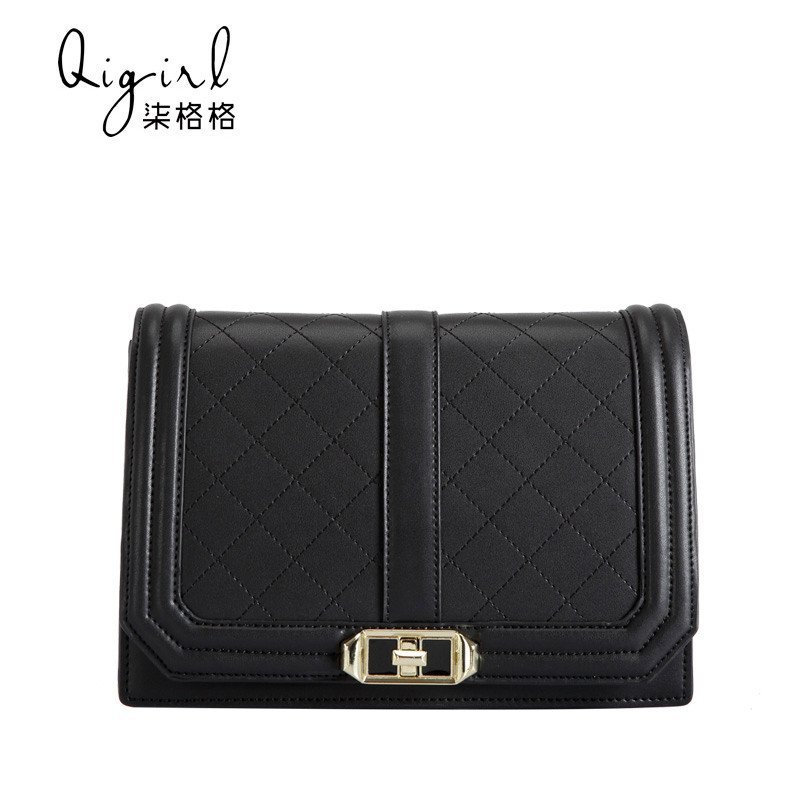QIGIRL 柒格格 牛皮菱格单肩斜挎方包 2655
