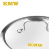 KMW爱家精品不锈钢锅具二件套 套装304不锈钢煎锅汤锅 三层加厚复底锅电磁炉通用