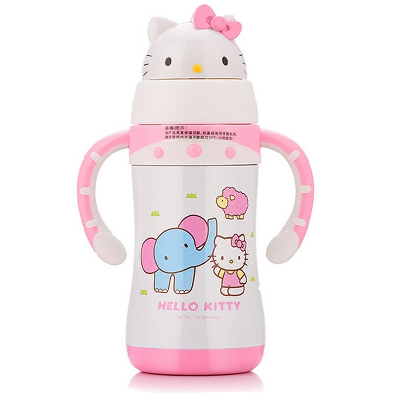 HelloKitty 凯蒂猫 卡通儿童学饮杯 不锈钢 白色220ml