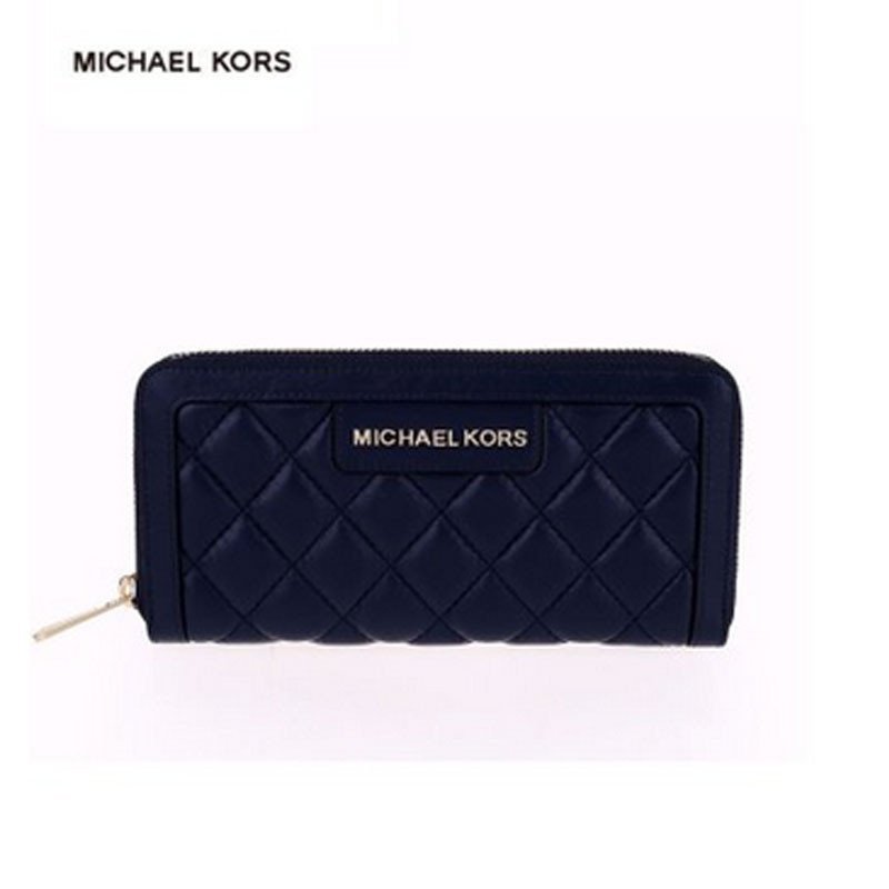 Michae l Kors迈克科尔斯 新款 MK 女士时尚格菱纹钱 深蓝色