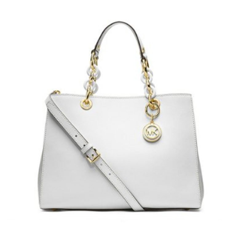 迈克·科尔斯(MICHAEL KORS)新款单肩手提女款玳瑁包大号 30S3TCYS3L 白色