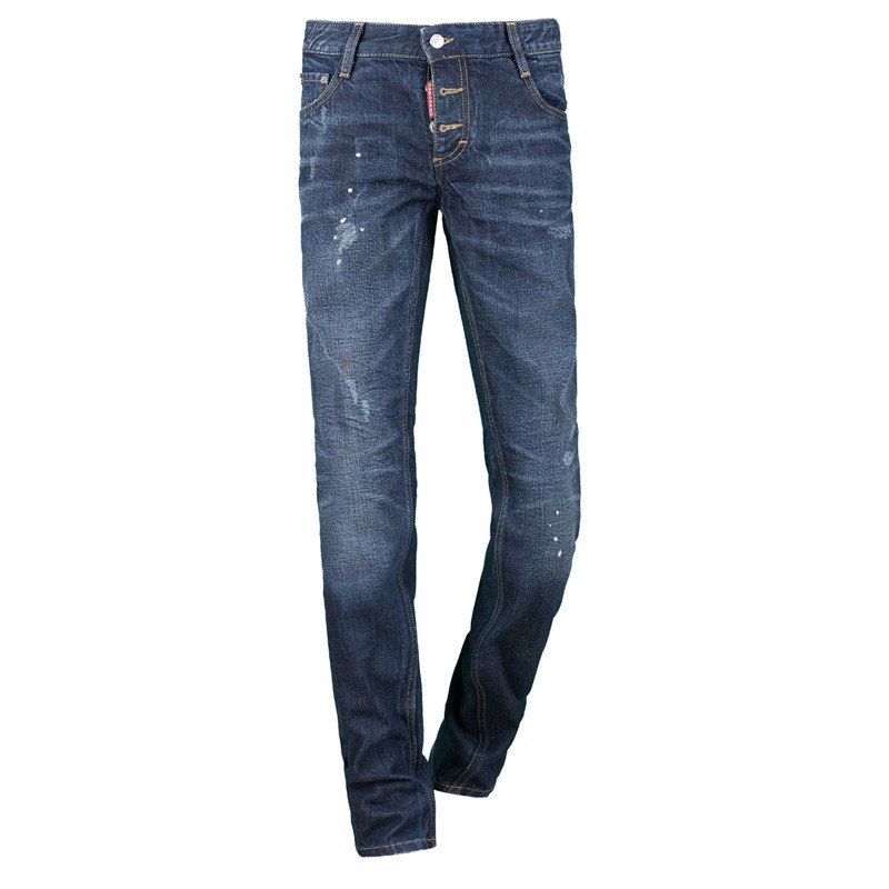 DSQUARED2 蓝色折纹牛仔裤男 8213391017