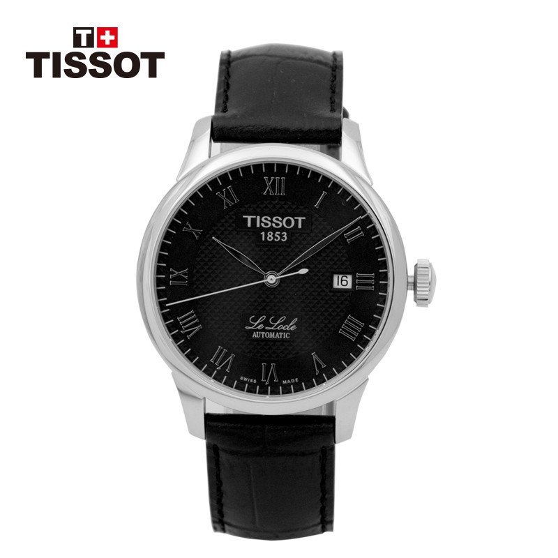 天梭(TISSOT)手表 经典系列机械男表T41.1.423.53/33 黑盘黑皮带