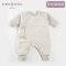 爱布谷负离子棉婴儿哈衣春秋季 秋冬款宝宝保暖内衣纯棉爬衣 52cm建议0-1个月 负离子100g【灰条纹款】