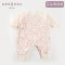 爱布谷负离子棉婴儿哈衣春秋季 秋冬款宝宝保暖内衣纯棉爬衣 66cm建议3-6个月 双层【花朵款】