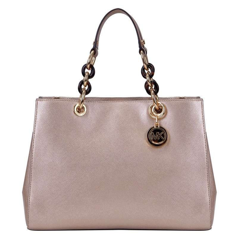 迈克.科尔斯(MICHAEL KORS)女包 牛皮戴妃包中号单肩手提多用女包 多色选 30S3TCYS2L 金色