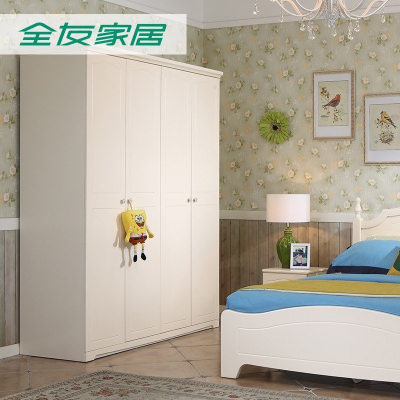 全友家居 韩式田园衣柜 卧室家具组合二三四门储物衣橱121106