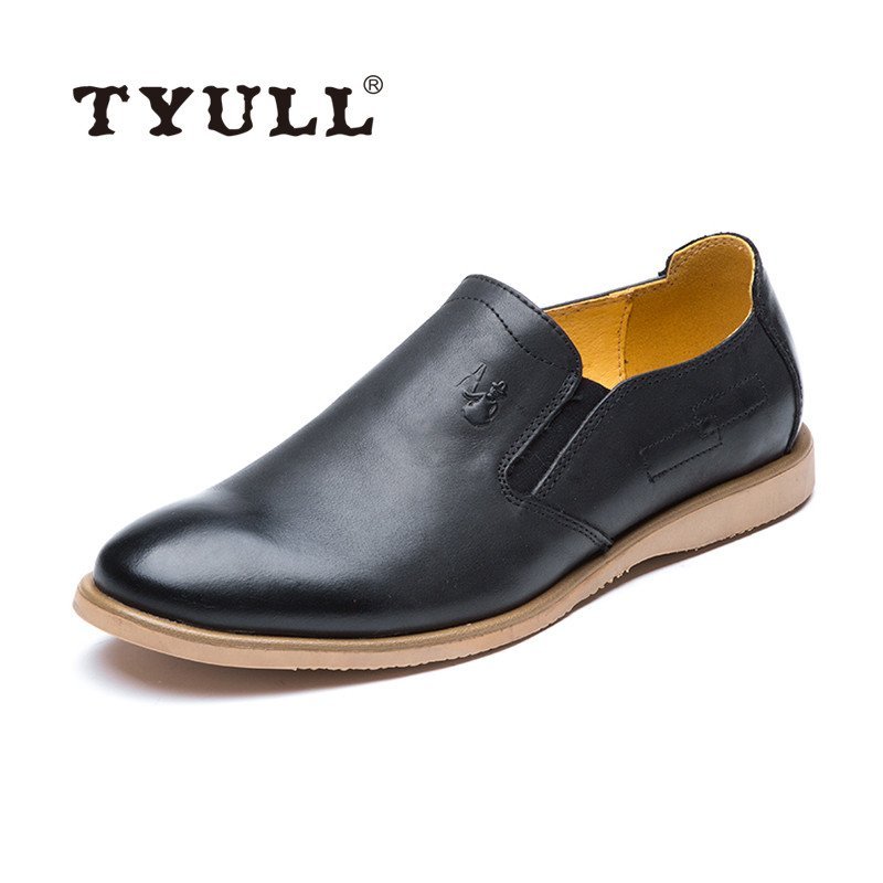 垂钓者(TYULL) 男士商务休闲皮鞋 1590 杏色 43码