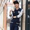 鹄人swan man 2016新款男士运动卫衣夹克 情侣两件套运动裤 黄黑色 L