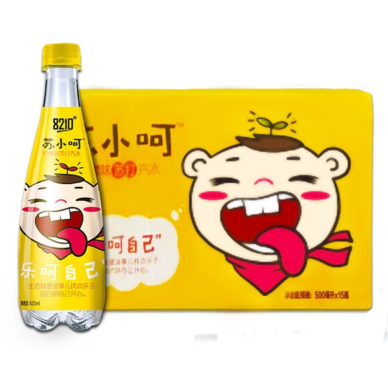 8210 苏小呵柠檬味苏打汽水 500ml*15/箱