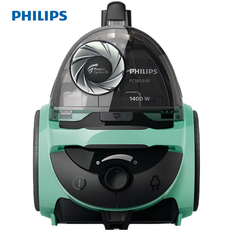 飞利浦(Philips) 吸尘器FC5833/81猎豹系列家用无尘袋家用大吸力卧式除螨静音大功率（薄荷绿）