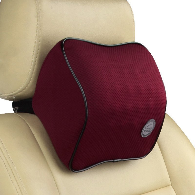 爱车屋(ICAROOM)汽车头枕颈枕记忆棉 车用护颈枕车载靠枕 车用记忆棉头枕车枕 枣红-头枕1个